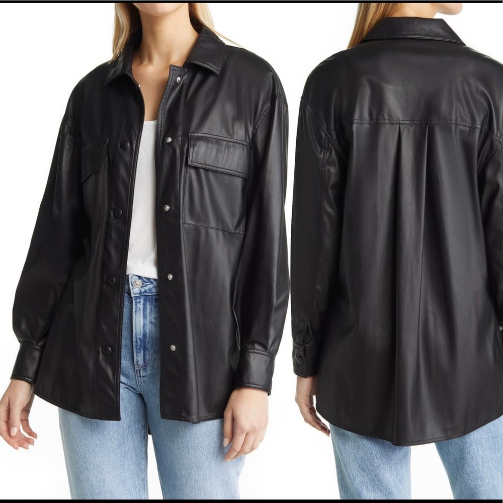 NWT Lulu’s Vegan Leather Button-up Jacket